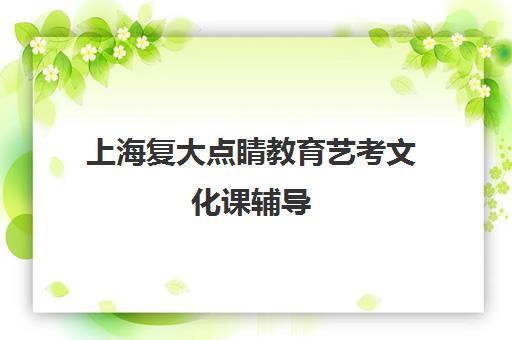 上海复大点睛教育艺考文化课辅导 短期高效攻克难点 上海复大点睛教育艺考文化课辅导 短期高效攻克难点