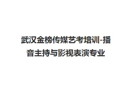 武汉金榜传媒艺考培训-播音主持与影视表演专业招生