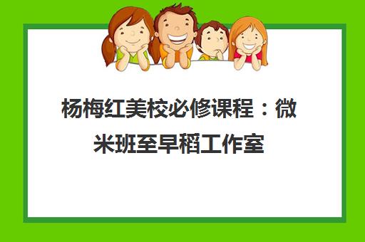 杨梅红美校必修课程：微米班至早稻工作室