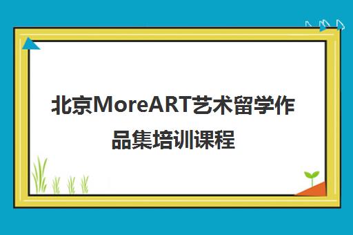 北京MoreART艺术留学作品集培训课程