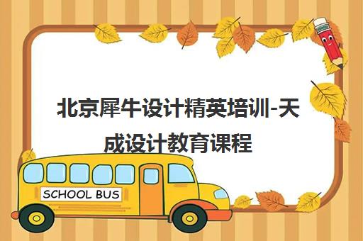 北京犀牛设计精英培训-天成设计教育课程
