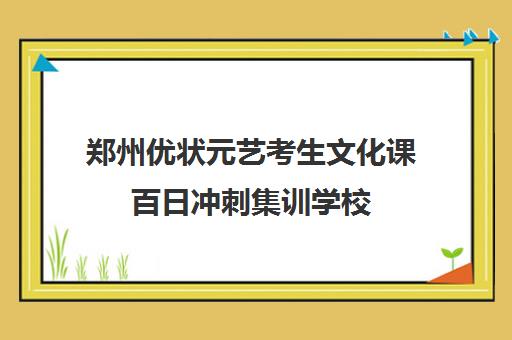 郑州优状元艺考生文化课百日冲刺集训学校