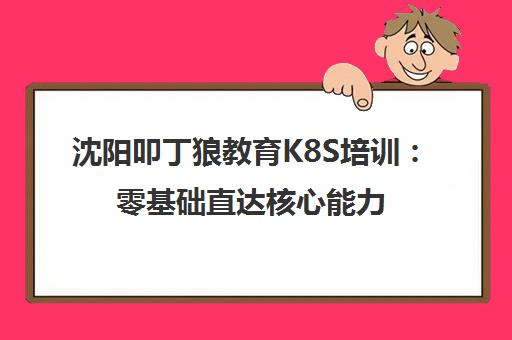 沈阳叩丁狼教育K8S培训 零基础直达核心能力实战课