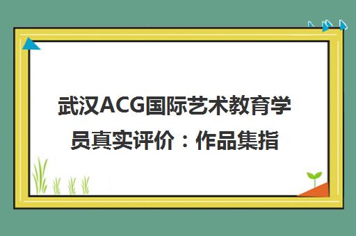 武汉ACG国际艺术教育学员真实评价 作品集指导口碑如何？