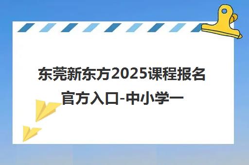 东莞新东方2025课程报名官方入口-中小学一对一辅导机构