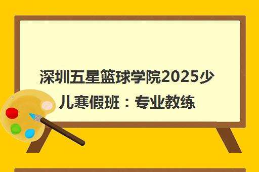 深圳五星篮球学院2025少儿寒假班 专业教练团队带你系统学篮球