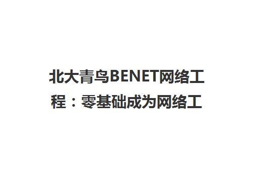 北大青鸟BENET网络工程:零基础成为网络工程师 北大青鸟BENET网络工程:零基础成为网络工程师