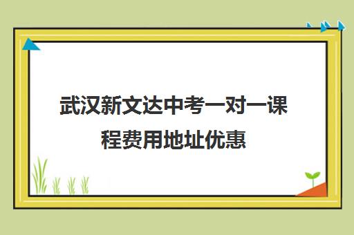 武汉新文达中考一对一课程费用地址优惠 武汉新文达中考一对一课程费用地址优惠