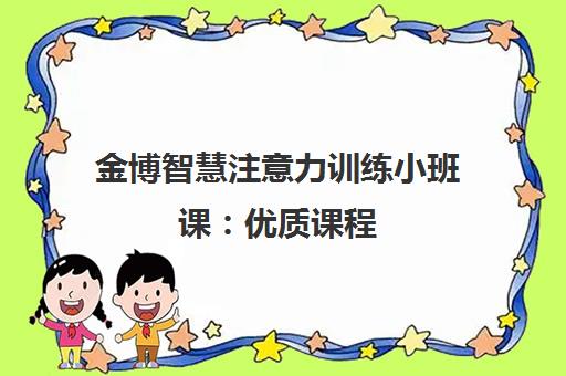金博智慧注意力训练小班课 优质课程 效果显著 金博智慧注意力训练小班课 优质课程 效果显著