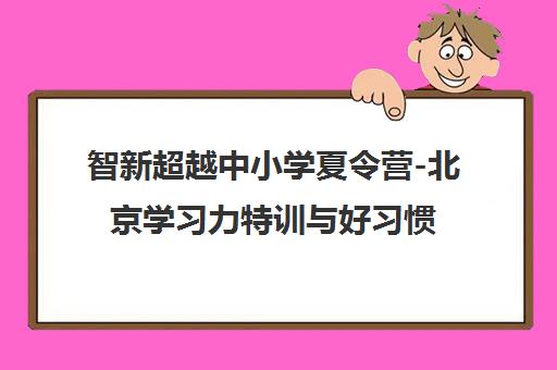 智新超越中小学夏令营-北京学习力特训与好习惯养成营 智新超越中小学夏令营-北京学习力特训与好习惯养成营