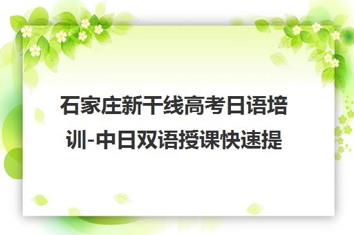 石家庄新干线高考日语培训-中日双语授课快速提分