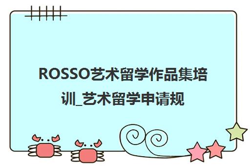 ROSSO艺术留学作品集培训_艺术留学申请规划机构官网