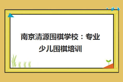 南京清源围棋学校 专业少儿围棋培训 专注4-15岁智力开发