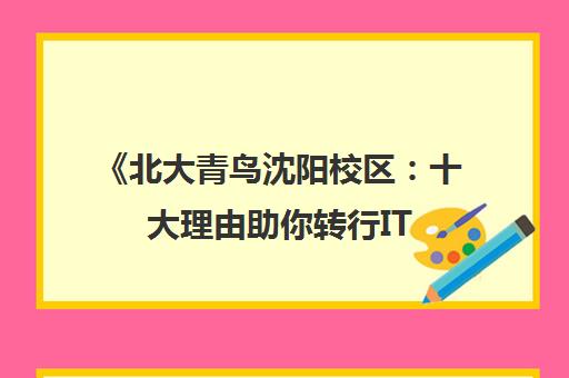 《北大青鸟沈阳校区 十大理由助你转行IT 破解职业迷茫》