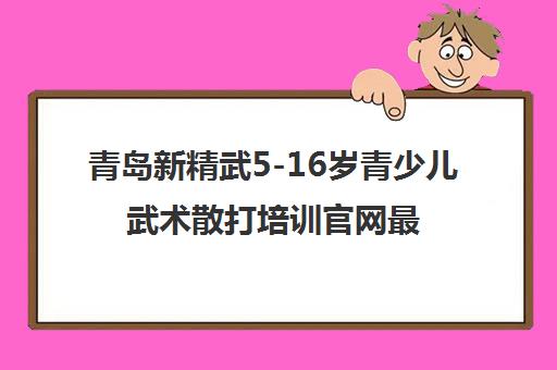 青岛新精武5-16岁青少儿武术散打培训官网最新动态