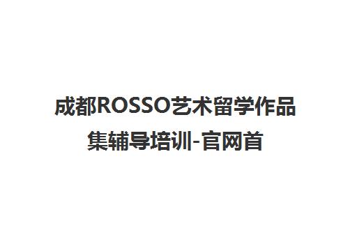 成都ROSSO艺术留学作品集辅导培训-官网首页