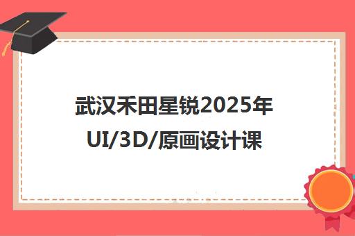 武汉禾田星锐2025年UI/3D/原画设计课程全新上线