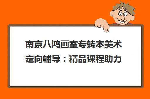 南京八鸿画室专转本美术定向辅导 精品课程助力升学