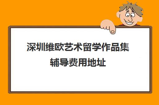 深圳维欧艺术留学作品集辅导费用地址