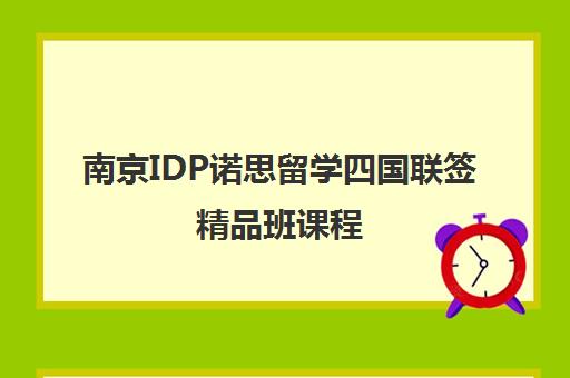 南京IDP诺思留学四国联签精品班课程