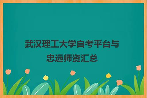 武汉理工大学自考平台与忠远师资汇总