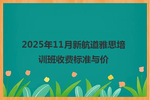 2025年11月新航道雅思培训班收费标准与价目表