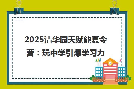 2025清华园天赋能夏令营 玩中学引爆学习力 养成好习惯