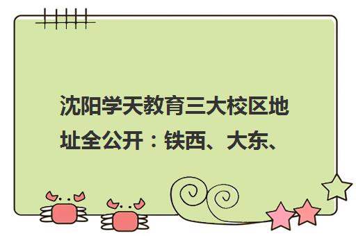 沈阳学天教育三大校区地址全公开 铁西、大东、皇姑分校电话与交通指南 沈阳学天教育三大校区地址全公开 铁西、大东、皇姑分校电话与交通指南