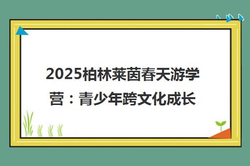 2025柏林莱茵春天游学营 青少年跨文化成长体验 2025柏林莱茵春天游学营 青少年跨文化成长体验