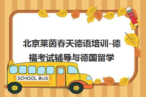 北京莱茵春天德语培训-德福考试辅导与德国留学申请中介