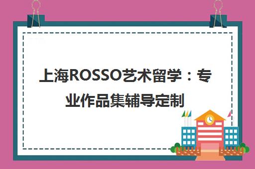 上海ROSSO艺术留学 专业作品集辅导定制 直通名校offer