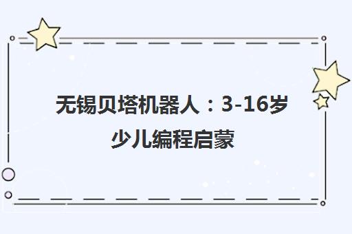 无锡贝塔机器人 3-16岁少儿编程启蒙 趣味教学培养逻辑思维