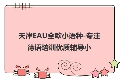 天津EAU全欧小语种-专注德语培训优质辅导小班化教学