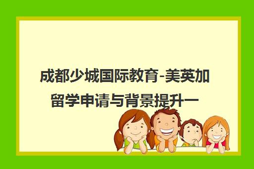 成都少城国际教育-美英加留学申请与背景提升一站式机构