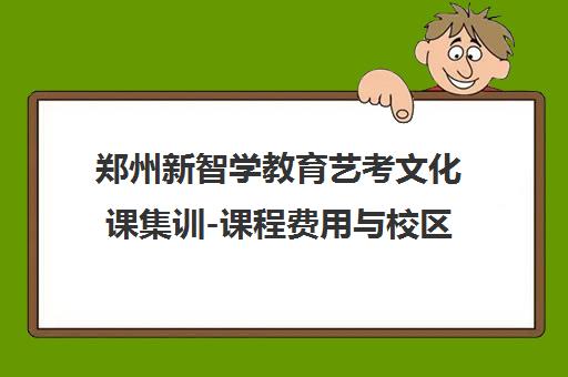 郑州新智学教育艺考文化课集训-课程费用与校区地址