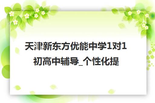 天津新东方优能中学1对1初高中辅导_个性化提分补习