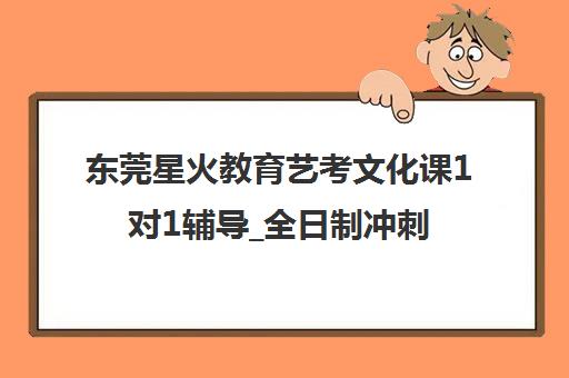 东莞星火教育艺考文化课1对1辅导_全日制冲刺班