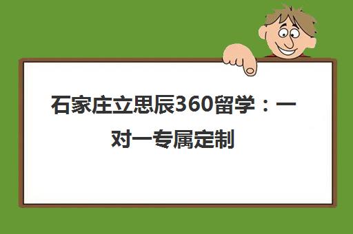 石家庄立思辰360留学 一对一专属定制 全程留学规划服务
