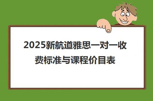 2025新航道雅思一对一收费标准与课程价目表