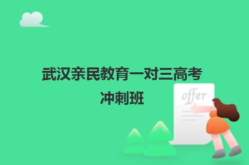 武汉亲民教育一对三高考冲刺班 高中辅导省心备考的培训机构