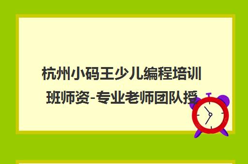 杭州小码王少儿编程培训班师资-专业老师团队授课