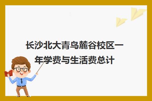 长沙北大青鸟麓谷校区一年学费与生活费总计