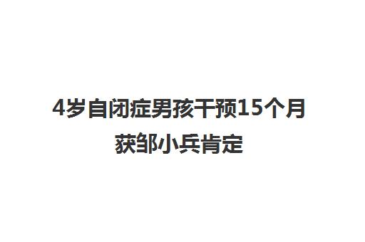 4岁自闭症男孩干预15个月获邹小兵肯定 大米和小米社交阶梯干预效果显著
