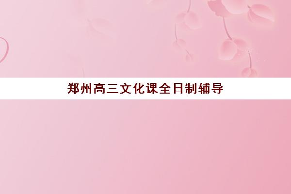 郑州高三文化课全日制辅导班哪个比较好一点？2025年机构综合对比与择班全指南