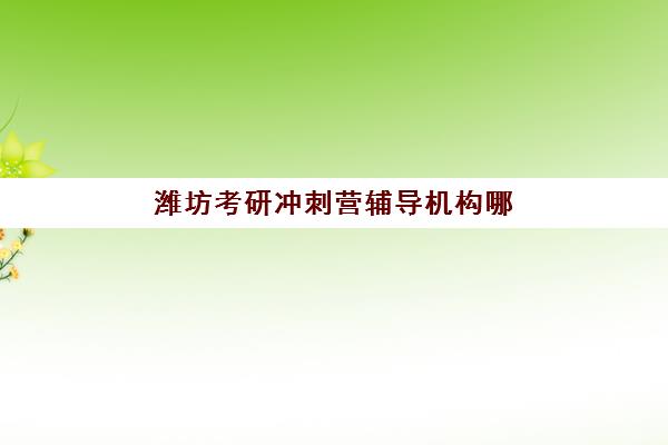 潍坊考研冲刺营辅导机构哪家比较好？2025年最新排名前十与择校全攻略