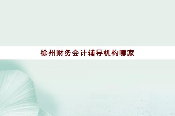 徐州财务会计辅导机构哪家好一点？2025年最新权威排名前十与科学择校全攻略