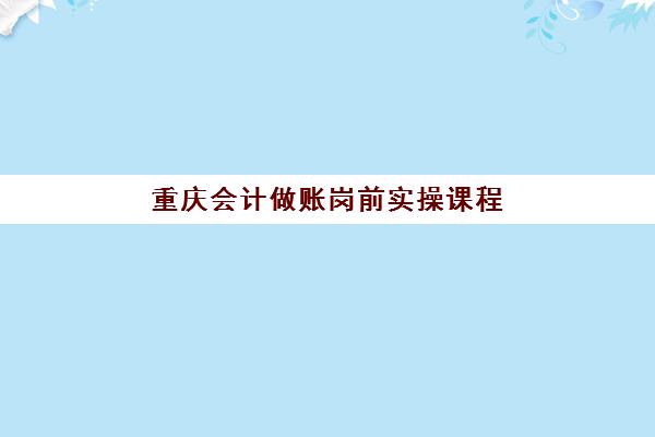 重庆会计做账岗前实操课程比较厉害的培训机构有哪些？2023年最新权威排名、课程对比与择校全攻略