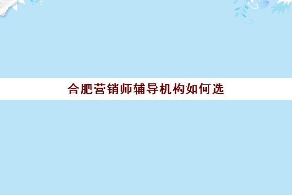 合肥营销师辅导机构如何选？五大实操维度教你找到靠谱网络营销就业班