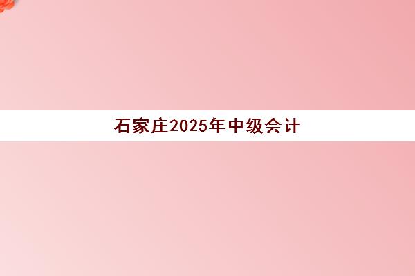 石家庄2025年中级会计考点全解析：如何精准把握三大科目重难点备考
