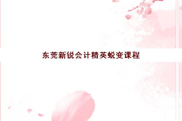东莞新锐会计精英蜕变课程五大机构用户反馈如何科学分析？2025年真实学员评价、课程特色与择校避坑全指南